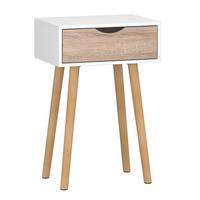 BEISTELLTISCH Östersund - Eichefarben/Weiß, Holz/Holzwerkstoff (30/40/60cm) - [en.casa]