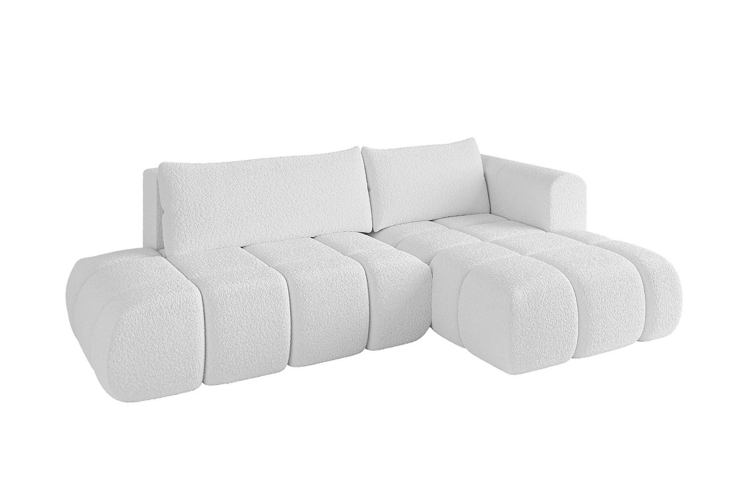 ECKSOFA Ottomane Rechts CLOUD-L 280x185x90 Weiß Bouclé - Weiß, Holzwerkstoff/Kunststoff (185/280cm) - ALTDECOR