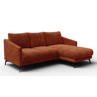 ECKSOFA VILT 3-Sitzer, orange - Schwarz/Orange, Holzwerkstoff/Textil (221/156cm) - Wozimo