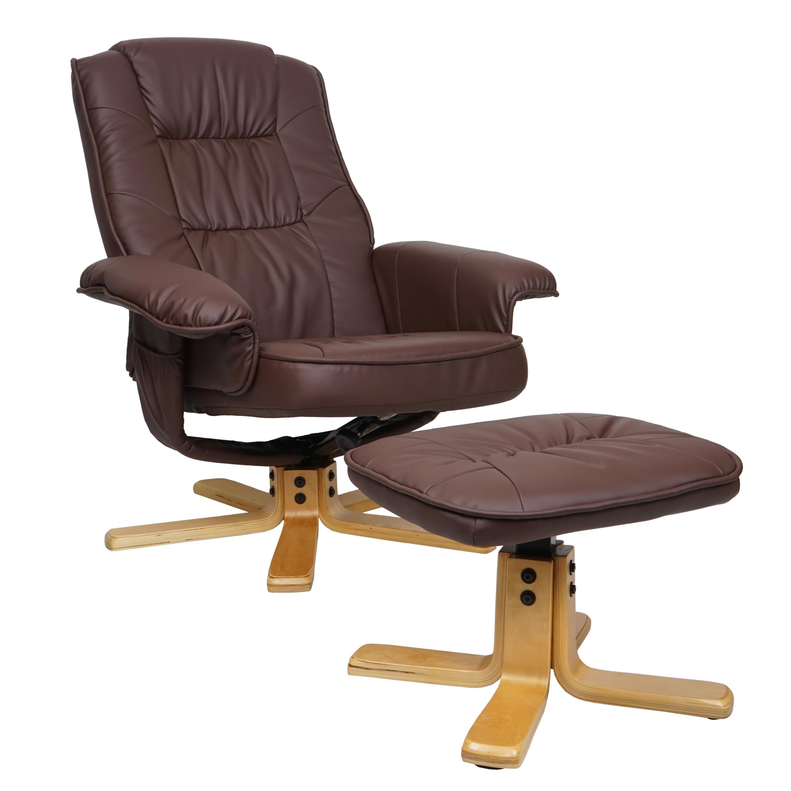 RELAXSESSEL MIT HOCKER Rotbraun - Rotbraun, Textil (80/100/105cm) - MCW