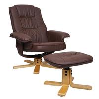 RELAXSESSEL MIT HOCKER Rotbraun - Rotbraun, Textil (80/100/105cm) - MCW