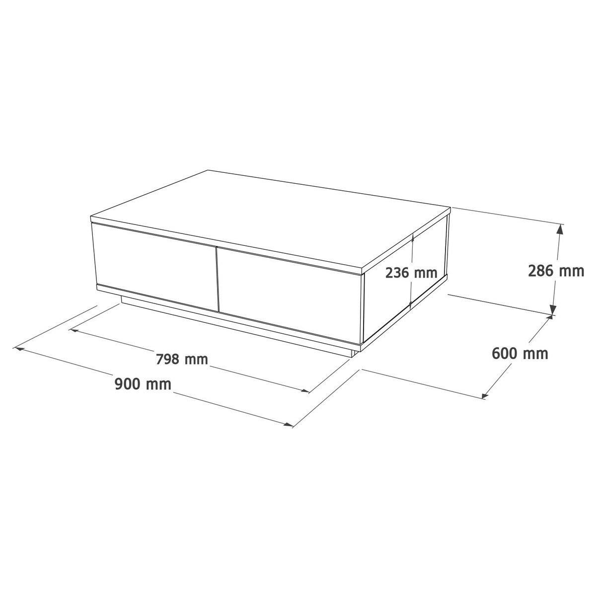 COUCHTISCH mit 1 klapptür in weiß und atlantik-kiefer - 90/60/28,6 cm - Apfelbaumfarben, Holz/Holzwerkstoff (90/60/28.6cm) - Calicosy
