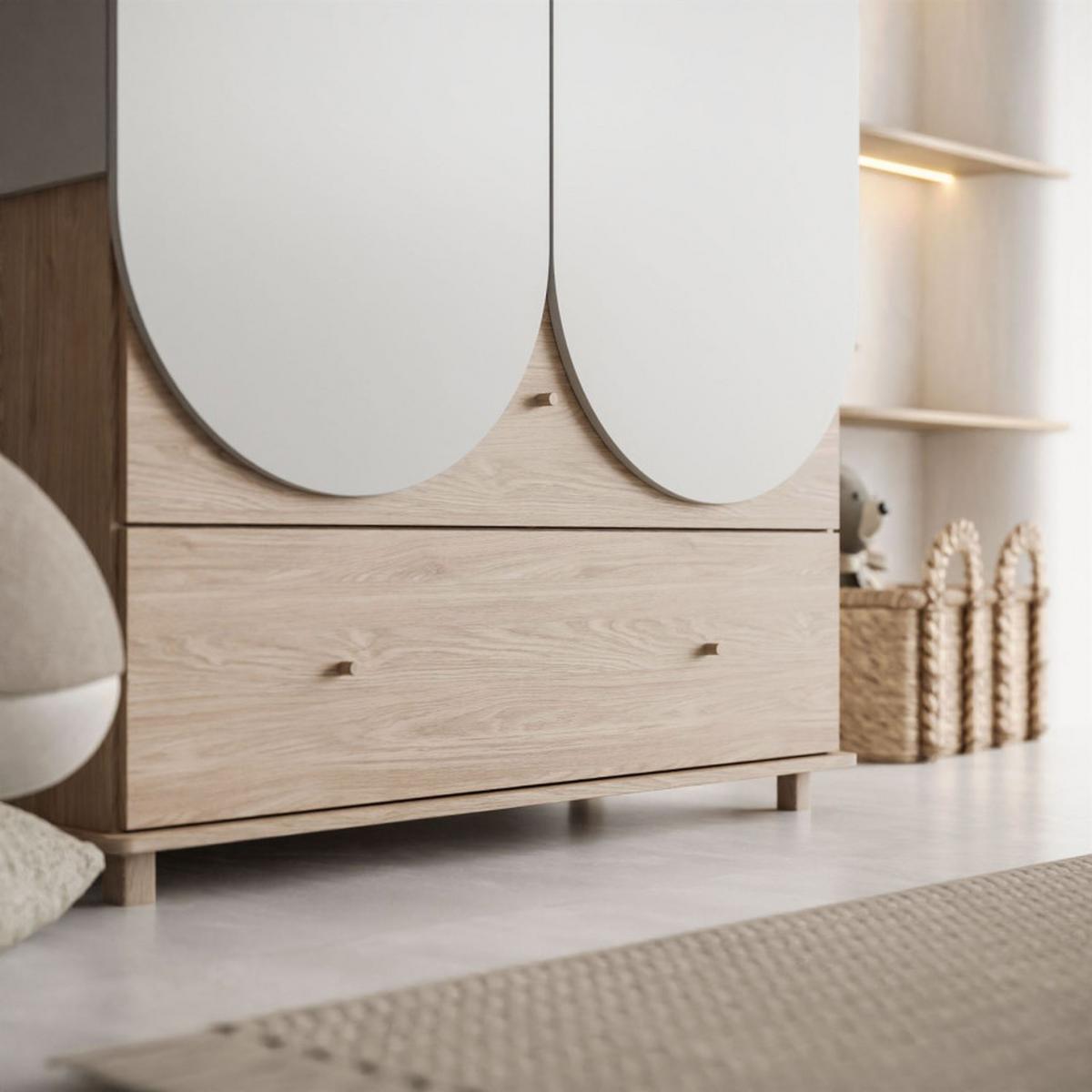 ZWEIFLÜGELIGER Kinderschrank BLOOM mit zwei Schubladen 2D2S - Kaschmir, Holzwerkstoff (119/199/49cm) - Lookway