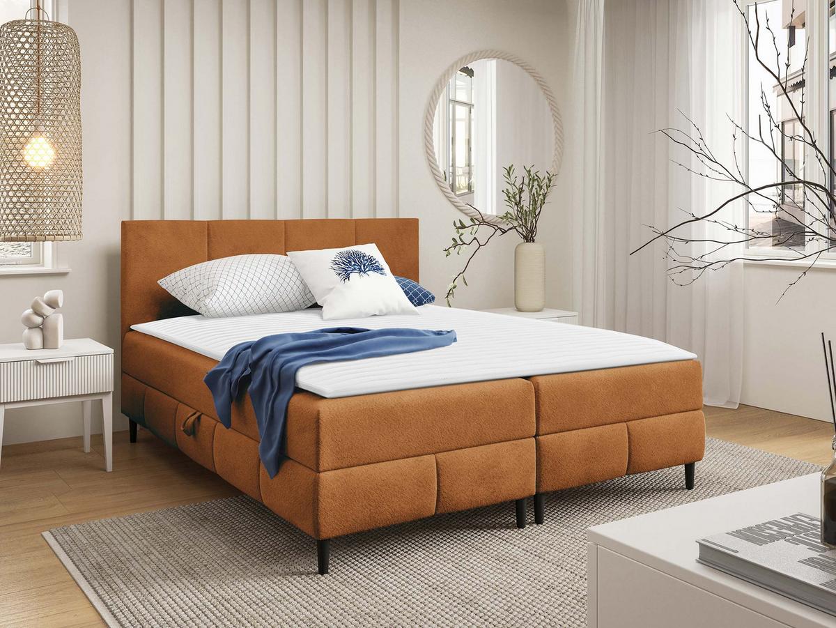 BOXBETT Box Best 2 - H3 - Schwarz/Bronzefarben, Holz/Holzwerkstoff (160/200cm) - MIRJAN24