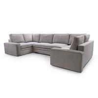 WOHNLANDSCHAFT Treville U Grau 378/196/93 cm – mit Bettkasten und Schlaffunktion - Schwarz/Grau, Kunststoff/Textil (378/93/196cm) - AX Living