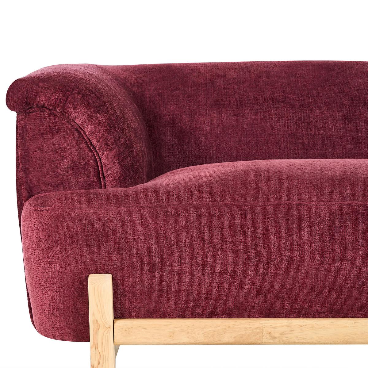 2-SITZER-SOFA Chenillegewebe Burgunderrot Alnor - Dunkelrot, Textil (162/67/85cm) - Beliani