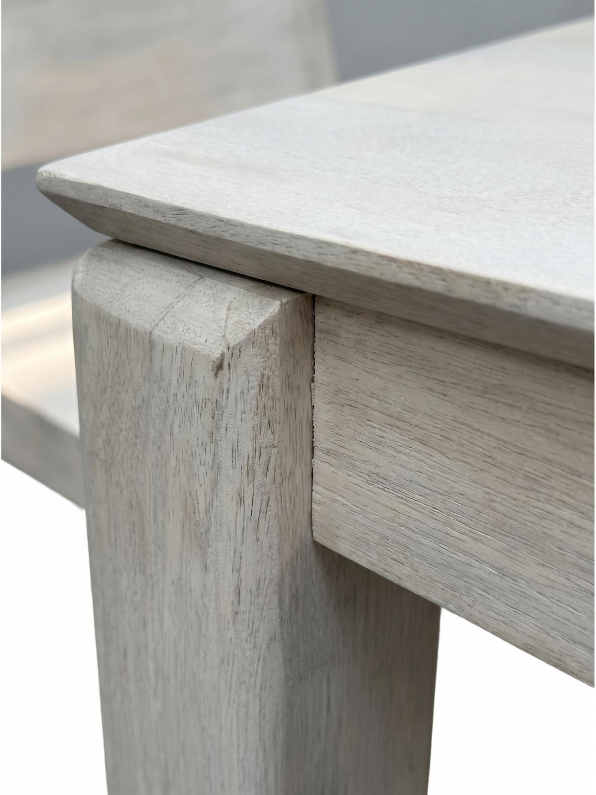 ESSTISCH CHARENTE, Mango Massivholz, Weiß-Mango, 80 x 80 x 75 cm - Weiß, Holz (80/80/75cm) - KADIMA DESIGN