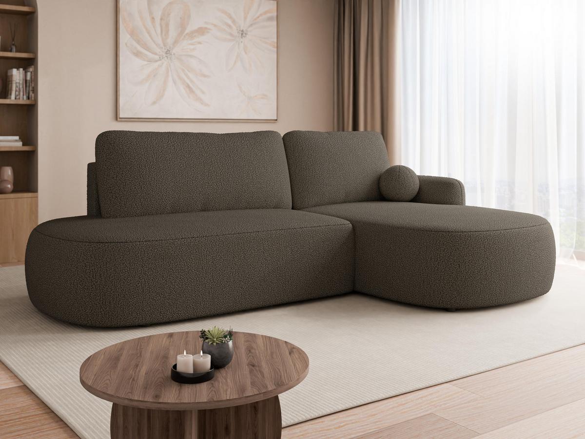 ECKSOFA Loridu O Premium, Seite: Rechts - Wengefarben/Schwarz, Holz/Kunststoff (174/274cm) - MIRJAN24