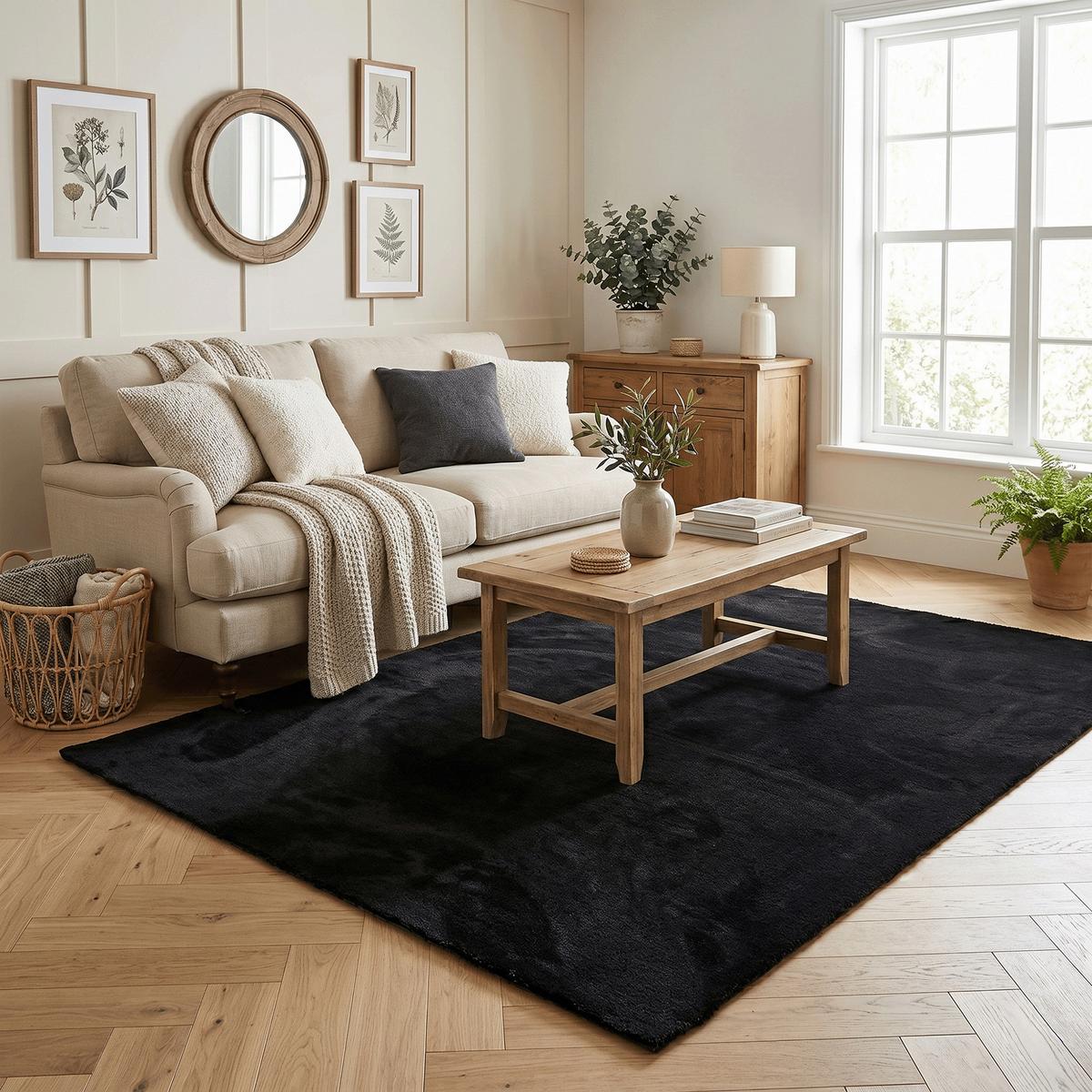 SUPER SOFT HOCHFLORTEPPICH LIVORNO - Schwarz, Textil (200/200cm) - Snapstyle