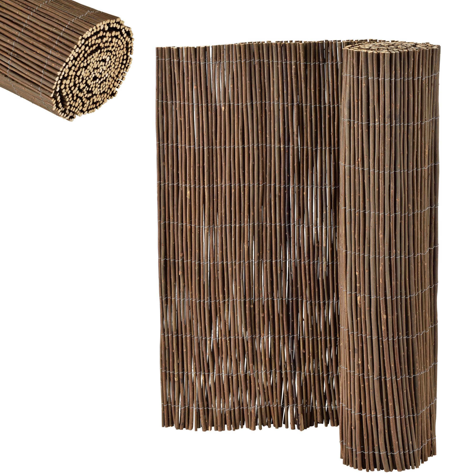WEIDENZAUN Hyssna - Dunkelbraun, Naturmaterialien (160cm) - casa.pro