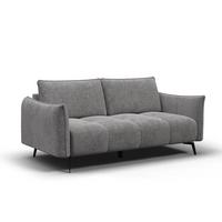 SOFA AERA 2,5-Sitzer, platingrau - Schwarz/Grau, Holz/Textil (187/89/96cm) - Wozimo