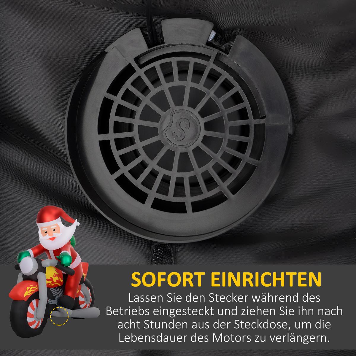 AUFBLASBAR Weihnachtsdeko, 1,7 m Weihnachtsmann mit LED-Beleuchtung, Gartendeko - Rot, Kunststoff (95/170/180cm) - Outsunny