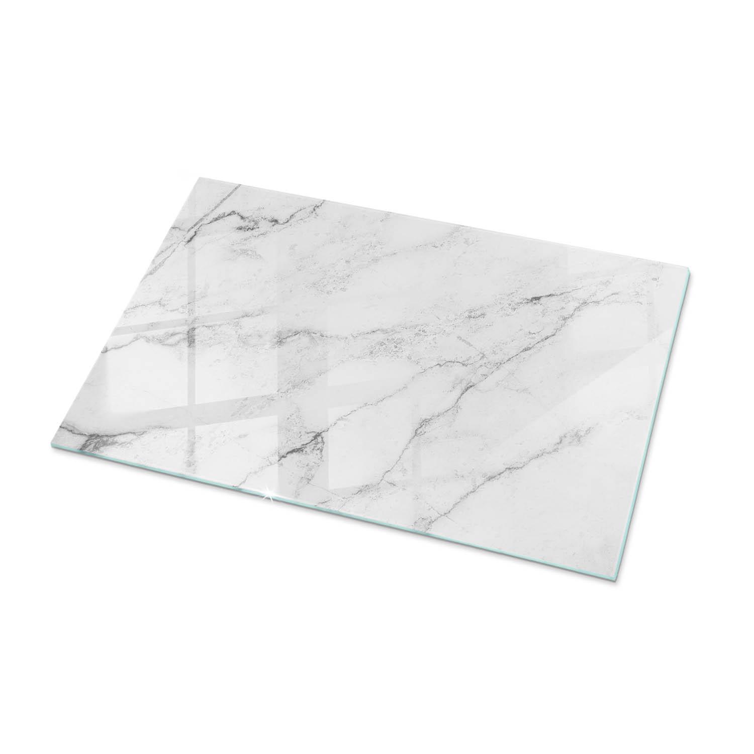 TISCHPLATTE 100x70 cm Marmoroberflächenmuster - Hellgrau, Glas (0.4/100/70cm) - TULUP