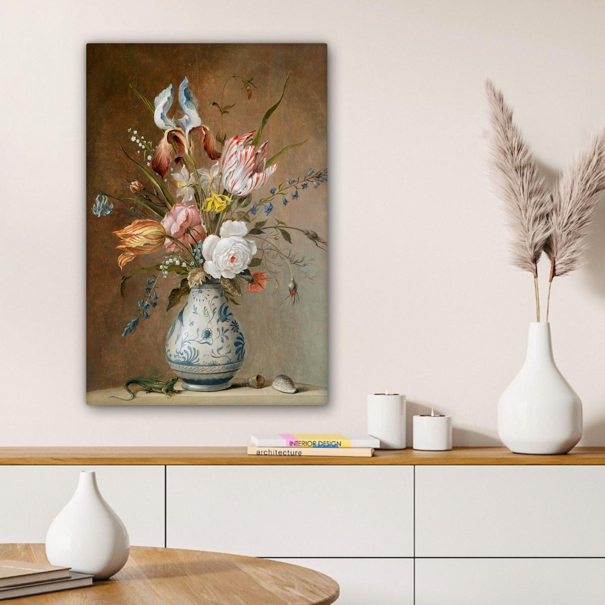 LEINWANDBILD Alte Meister - Blumen - Balthasar van der Ast Wanddeko 40x60 cm - Hellbraun, Textil (40/60cm) - MuchoWow
