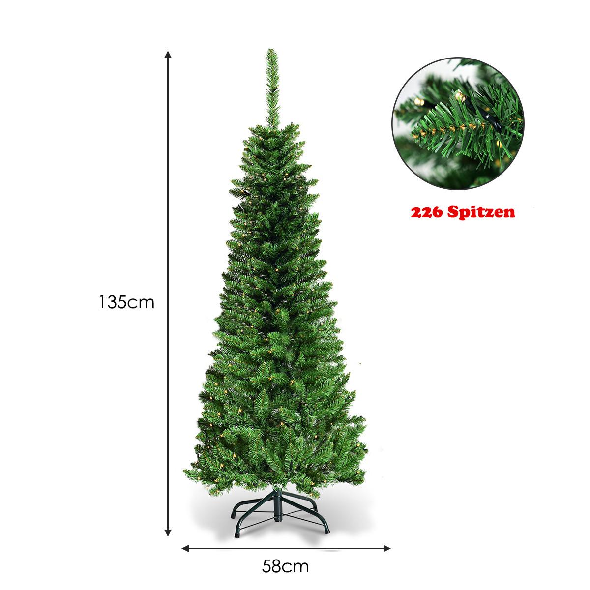 WEIHNACHTSBAUM Grün - Grün, Kunststoff (135cm) - COSTWAY