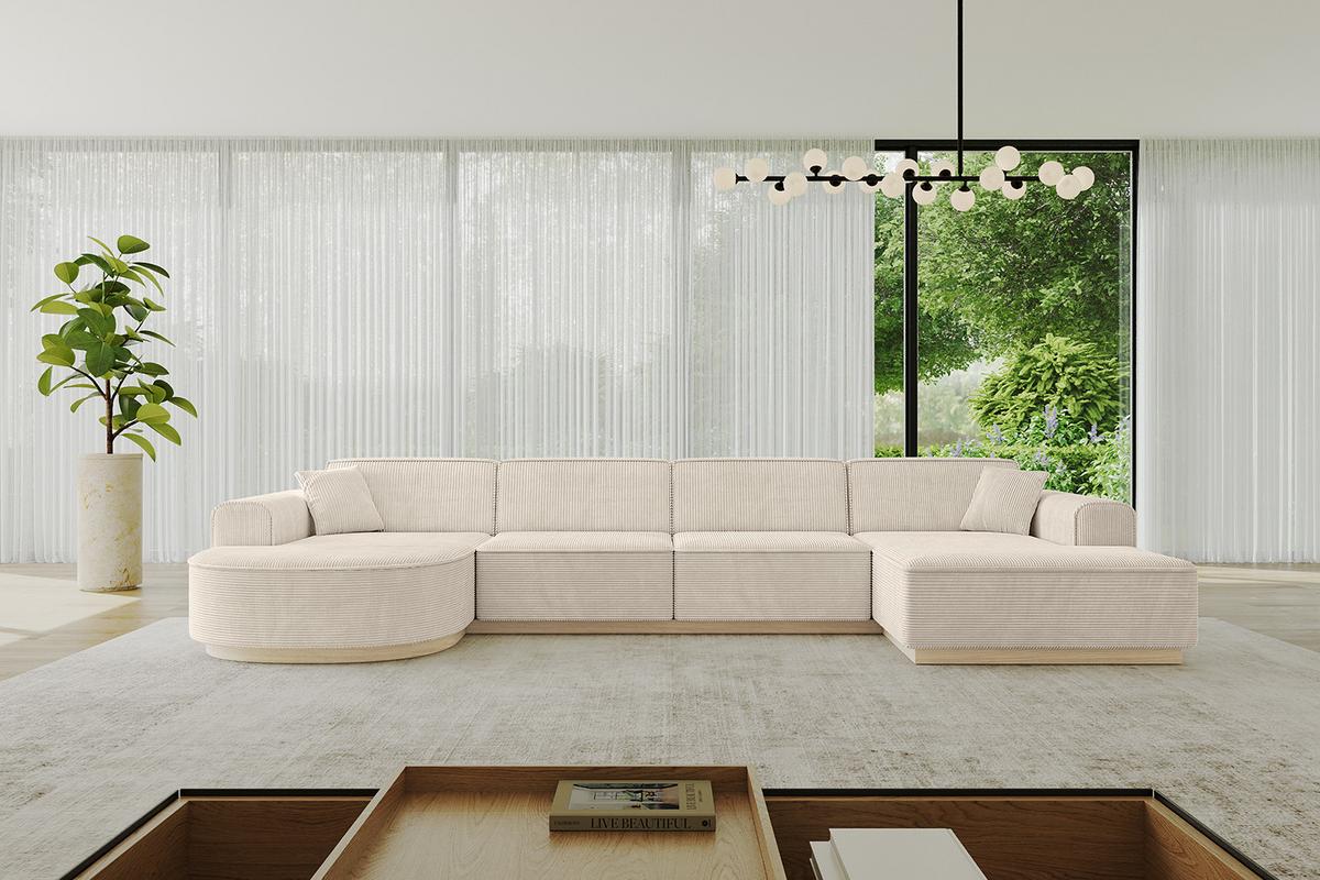 WOHNLANDSCHAFT ARRIO-U2 303x171x83 cm Beige - Beige, Holzwerkstoff/Textil (388/83/171cm) - ALTDECOR