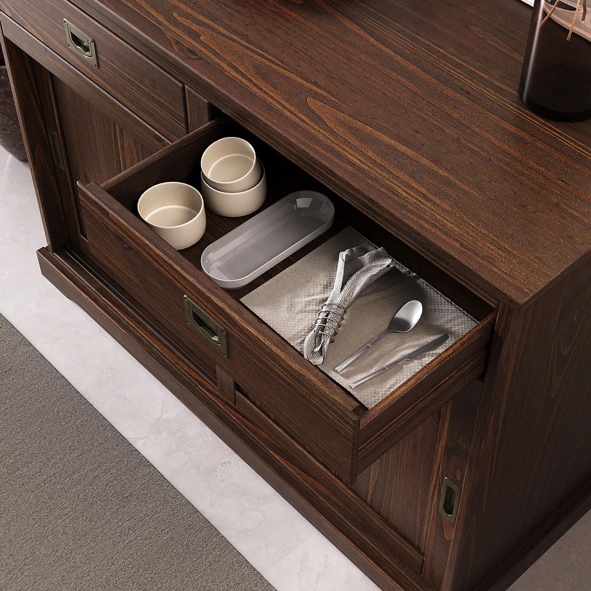 KOMMODE SAVONA nussbaum - Nussbaumfarben, Holz (110/84/46cm) - IDIMEX