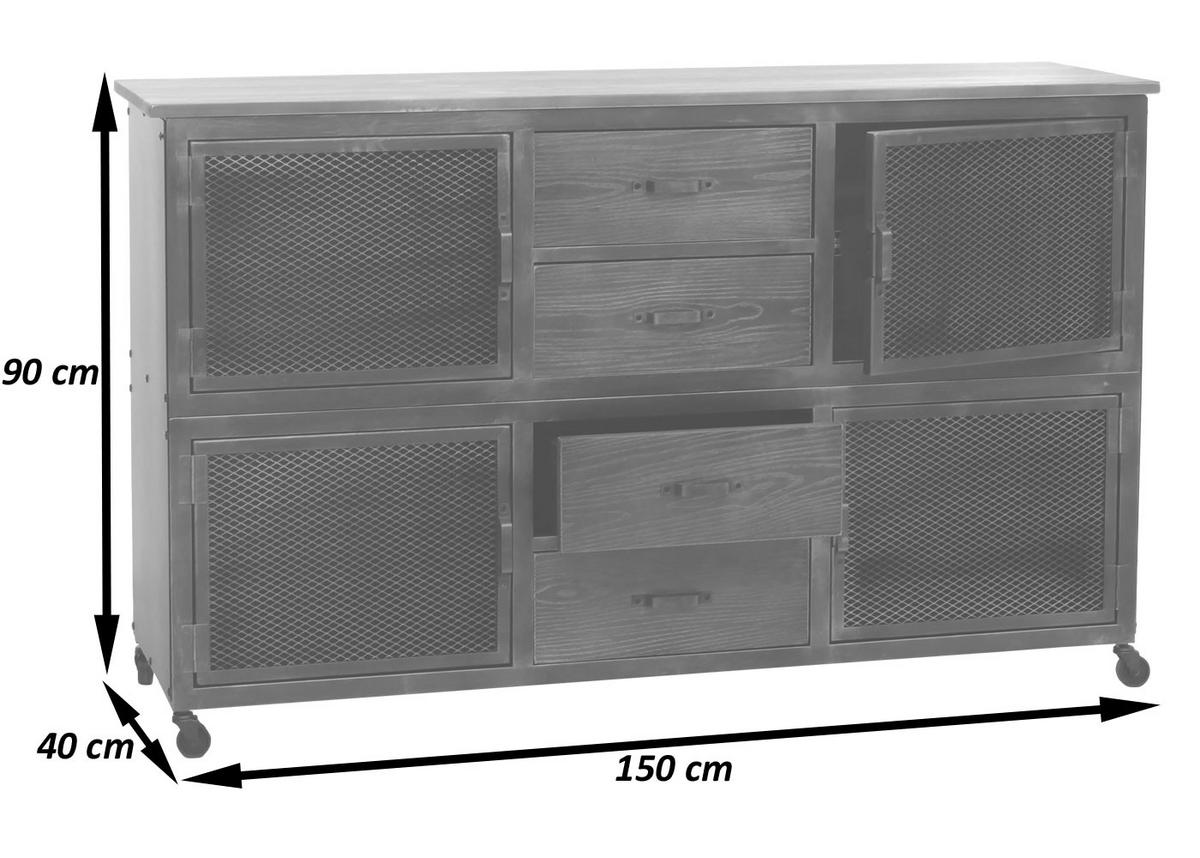 SIDEBOARD Schwarz, Beige - Beige/Schwarz, Holz (150/90/40cm) - MCW