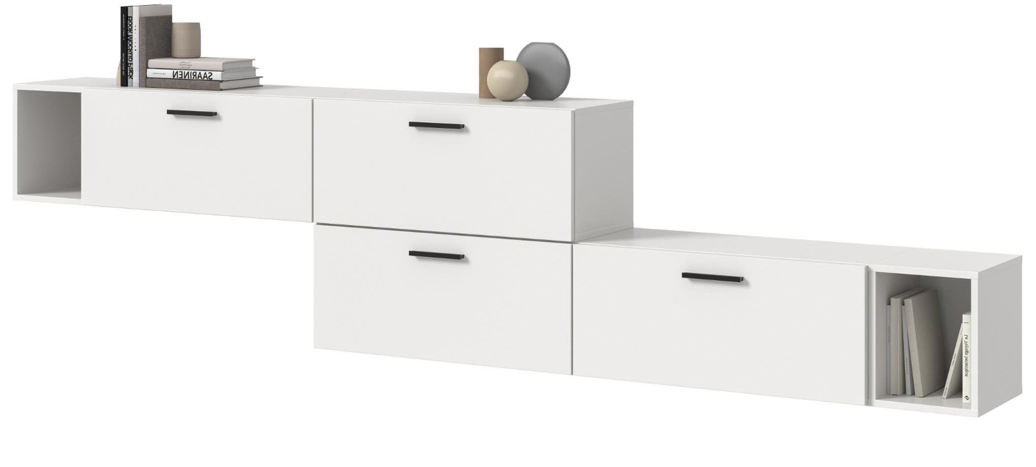 SIDEBOARD weiß 277 cm, Kommode mit Soft-Close - Schwarz/Weiß, Holzwerkstoff/Kunststoff (277/65/34cm) - Inn.Furn