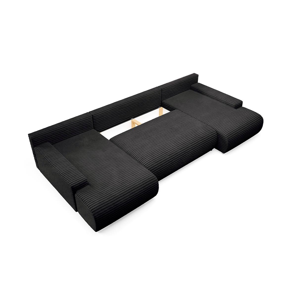 PANORAMASOFA Ivana 4 Sitzplätze Schwarz - Schwarz, Holz (350/85/172cm) - Petits-meubles