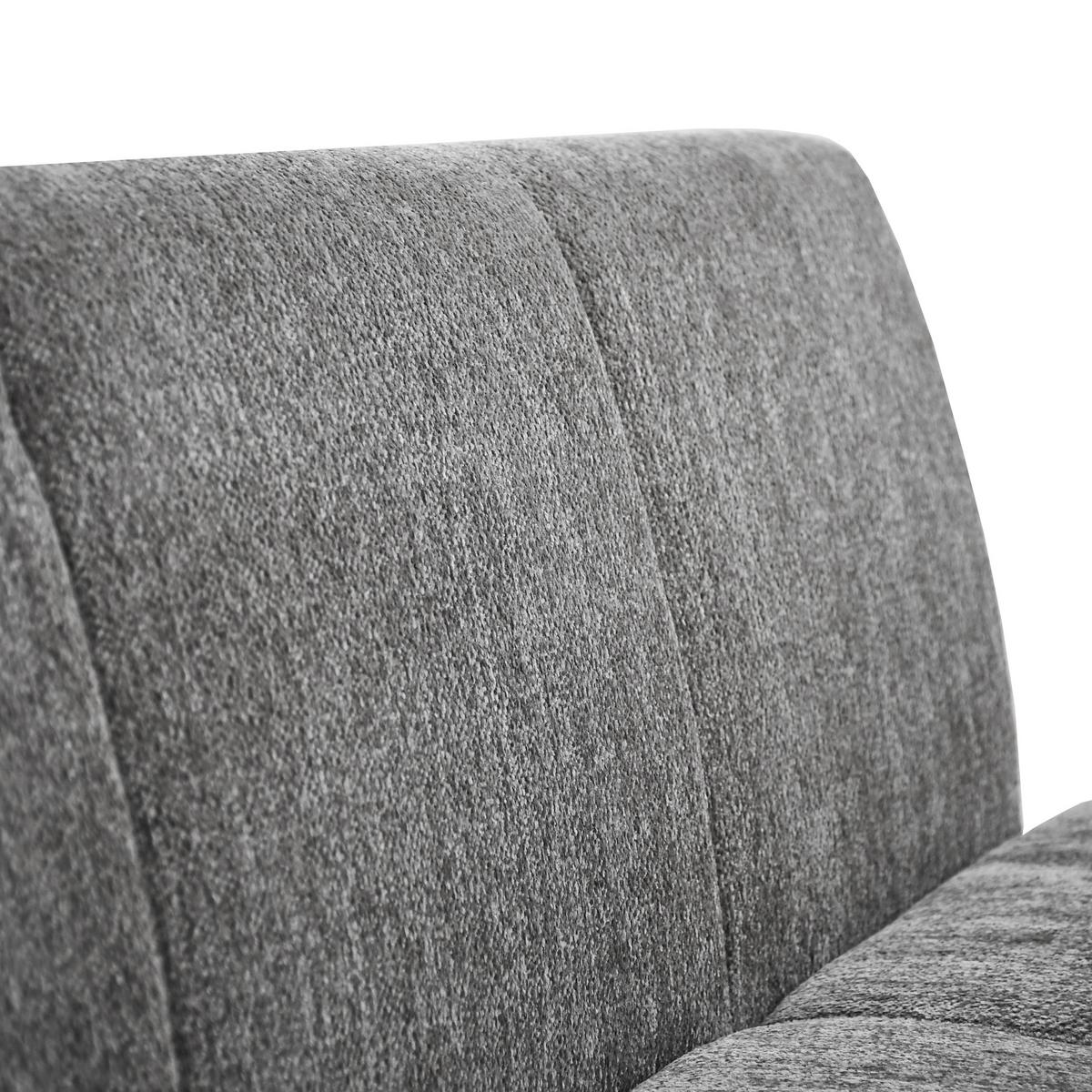 ECKBANK Velto 203x162 cm, mit Metallbeinen, Raven-Stoff, Grau - Schwarz/Grau, Metall (203/162cm) - Beautysofa