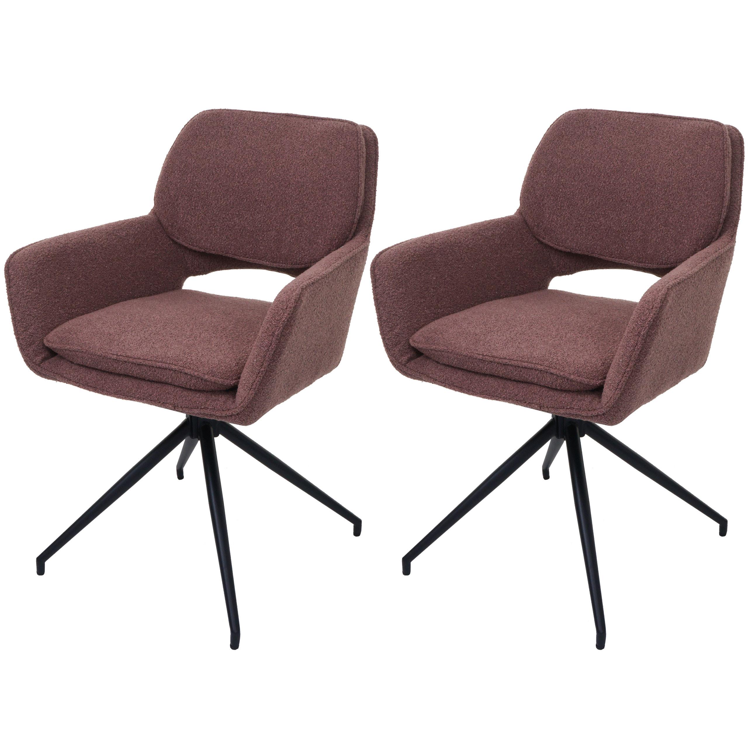 ESSZIMMERSTUHL Braun 2er-Set - Hellbraun/Braun, Textil (57/86/61cm) - MCW