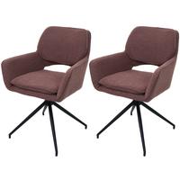 ESSZIMMERSTUHL Braun 2er-Set - Hellbraun/Braun, Textil (57/86/61cm) - MCW