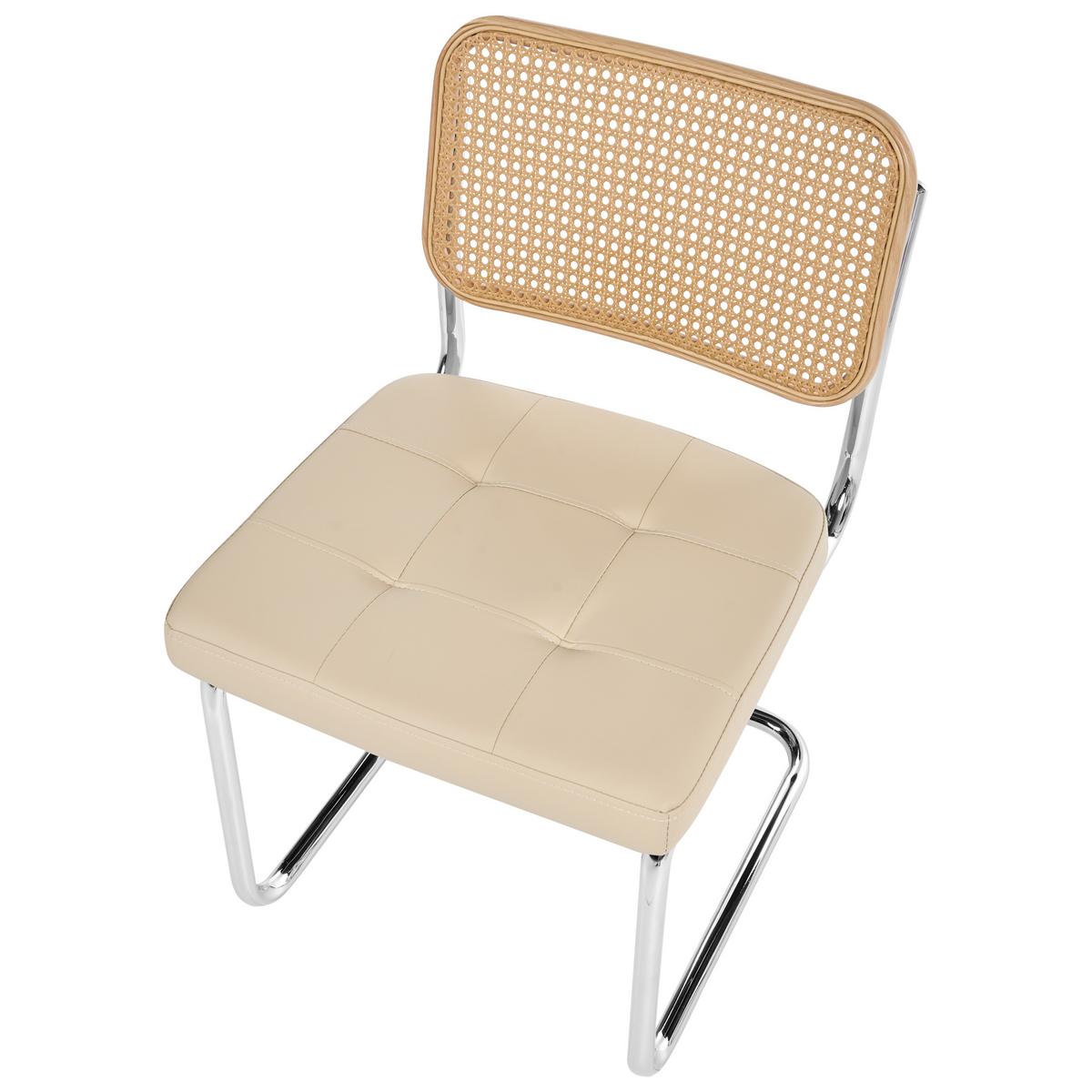 ESSZIMMERSTUHL 2er-Set Metall Hellbeige Ethete - Beige, Kunststoff (49/83/54cm) - Beliani