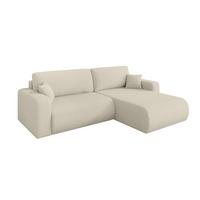 ECKSOFA mit Schlaffunktion Ottomane Rechts BERY-L 276x193x88 Beige Bouclé - Sandfarben/Beige, Holzwerkstoff/Kunststoff (276/193cm) - ALTDECOR