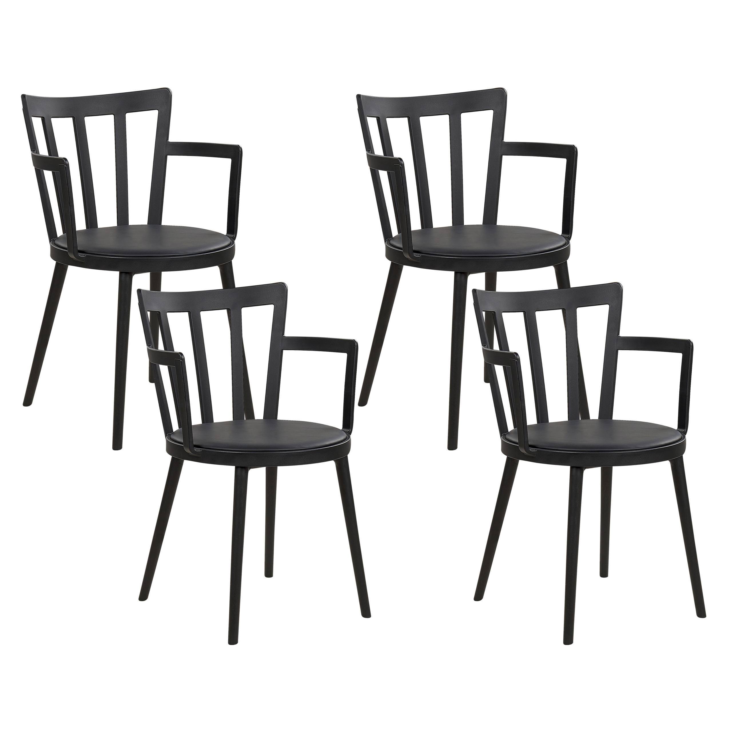 ESSZIMMERSTUHL 4er-Set Kunststoff Schwarz Morill - Schwarz, Kunststoff (45/77/52cm) - Beliani