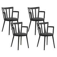 ESSZIMMERSTUHL 4er-Set Kunststoff Schwarz Morill - Schwarz, Kunststoff (45/77/52cm) - Beliani
