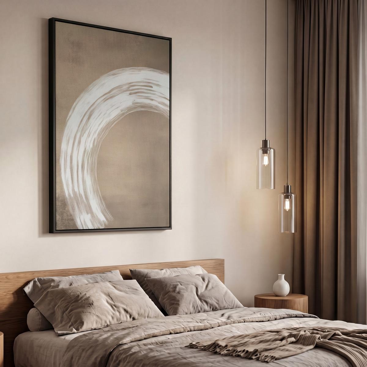 LEINWAND Bilder mit Rahmen - Farbe - Braun - Japandi - 60x90 - Kupferfarben, Textil (60/90cm) - MuchoWow