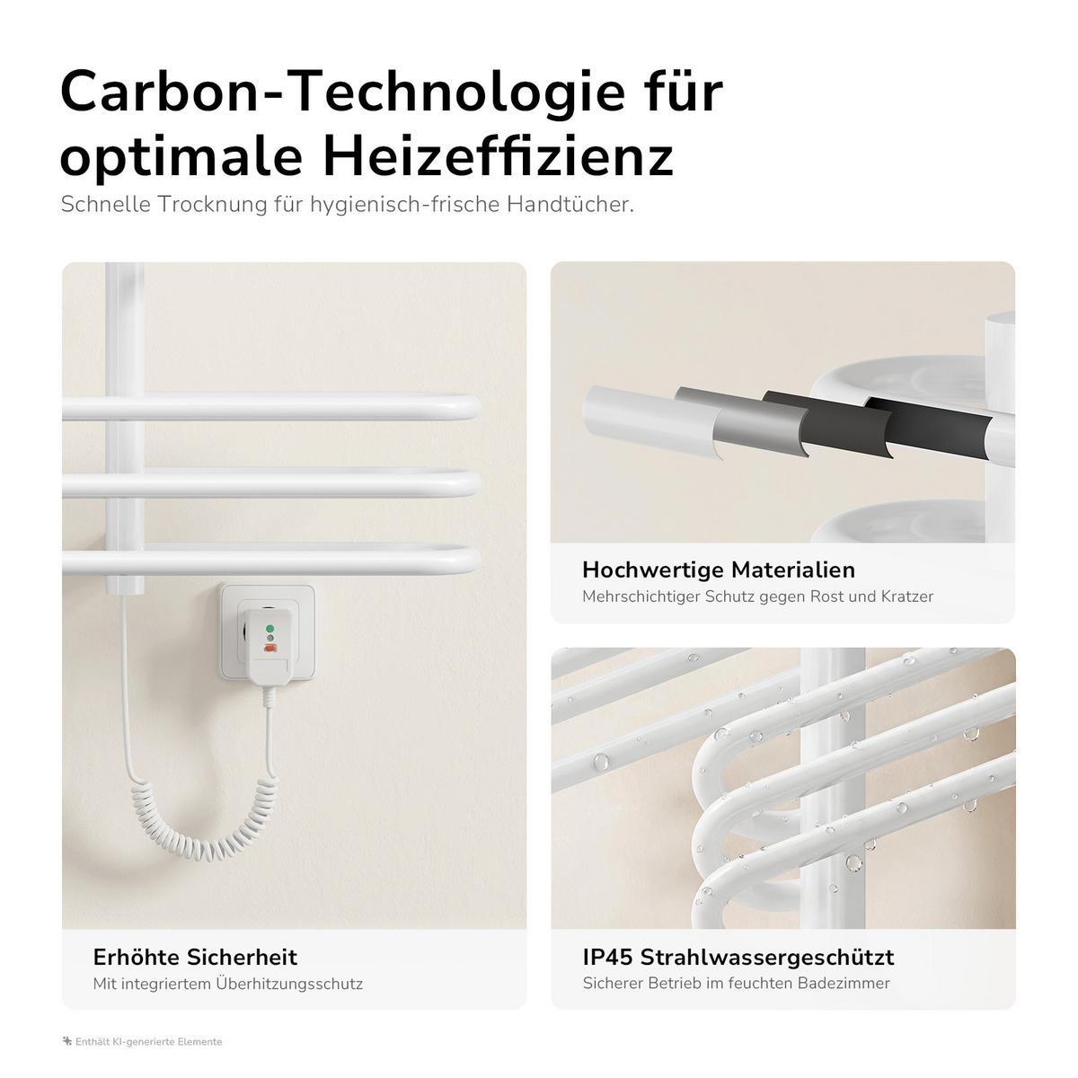 HEIZKÖRPER Elektrisch Weiß 70/66/16,5 cm - Weiß, Metall (66/66/16.5cm) - EMKE