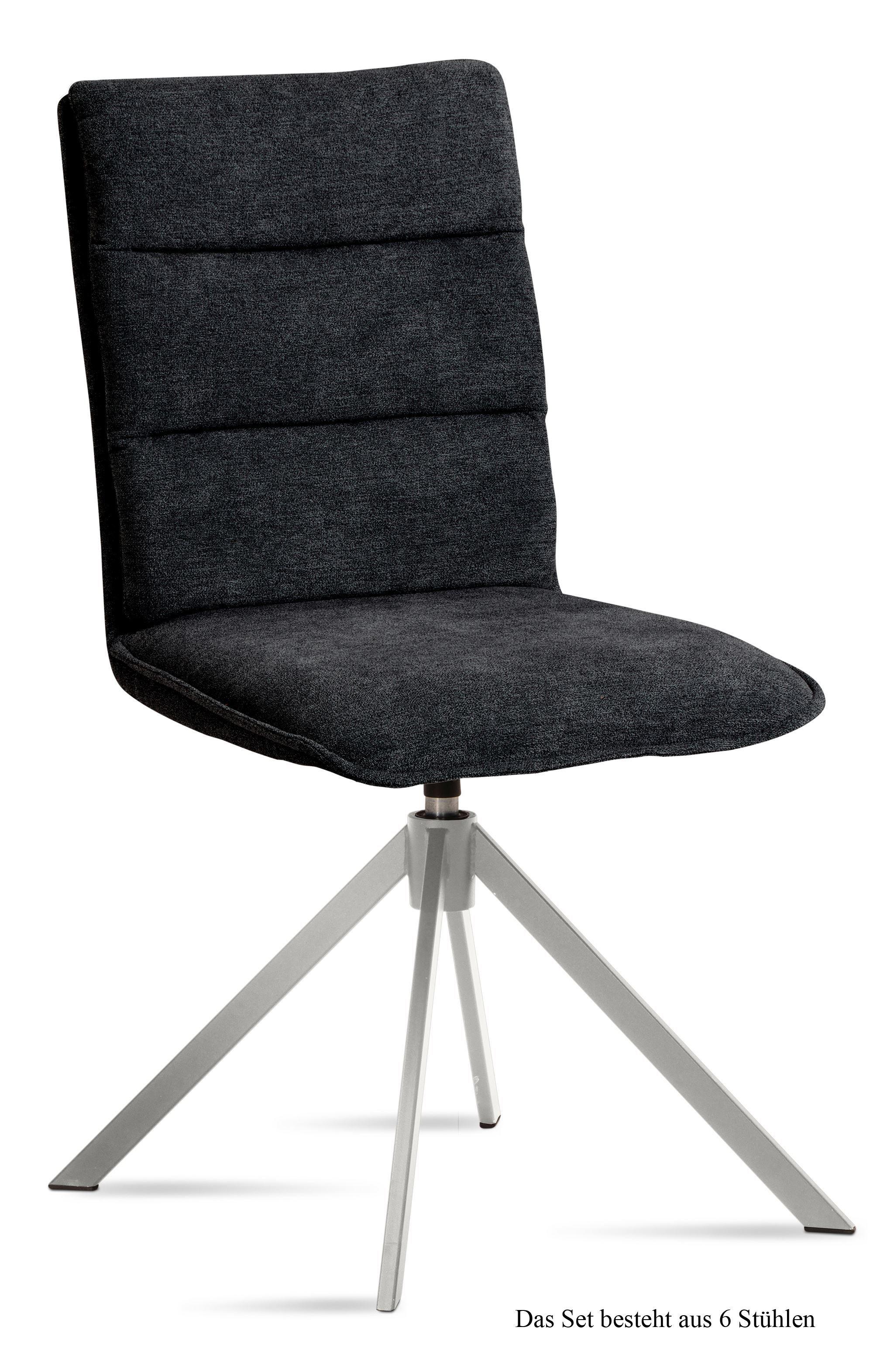 ESSZIMMERSTUHL drehbar (6er-Set) Dulcie 47x92x60 Edelstahl/Anthrazit - Edelstahlfarben/Anthrazit, Kunststoff (60/92/47cm) - 58aufmkessel