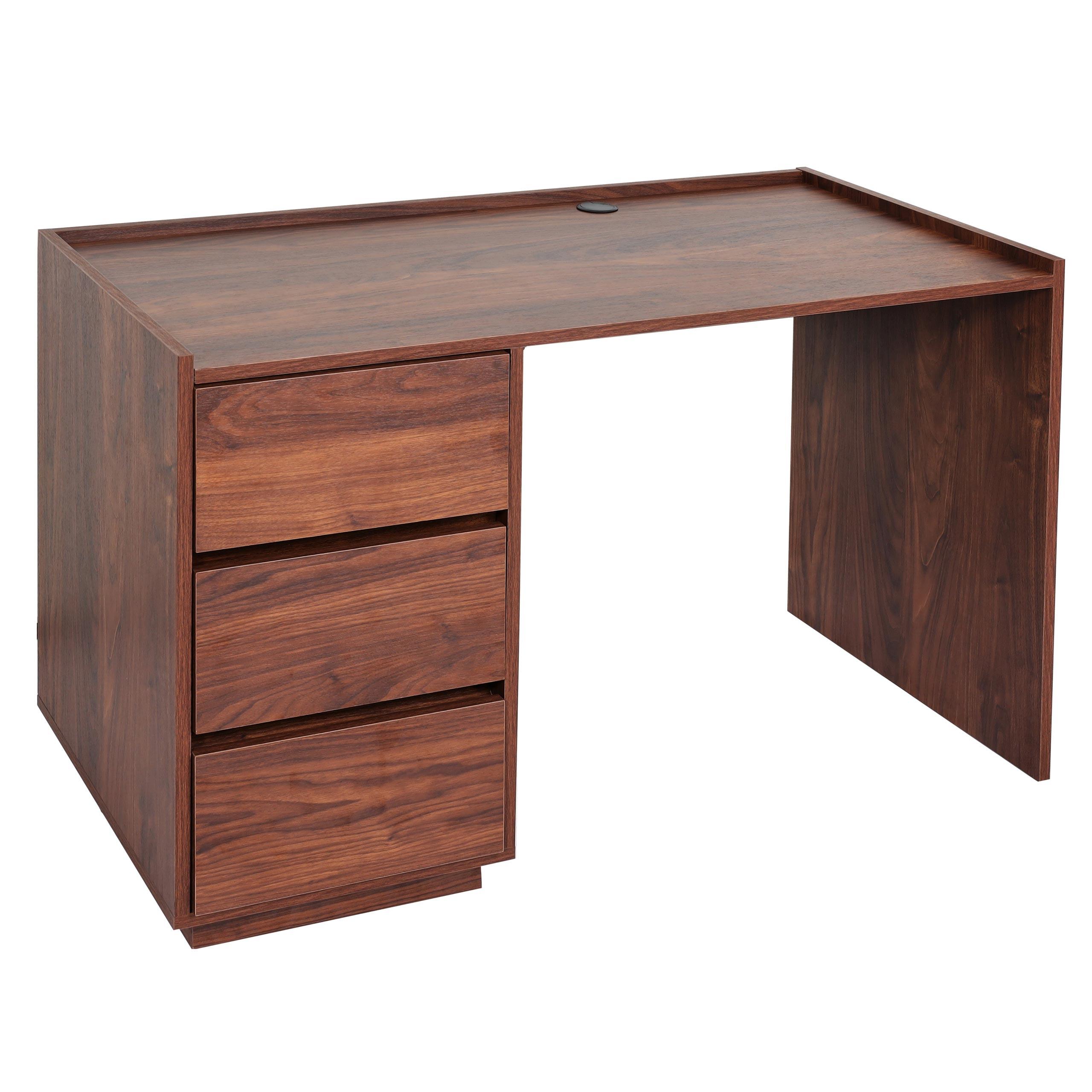 SCHREIBTISCH eckig Walnuss Dekor - Walnussfarben, Holz (60/121/78cm) - MCW