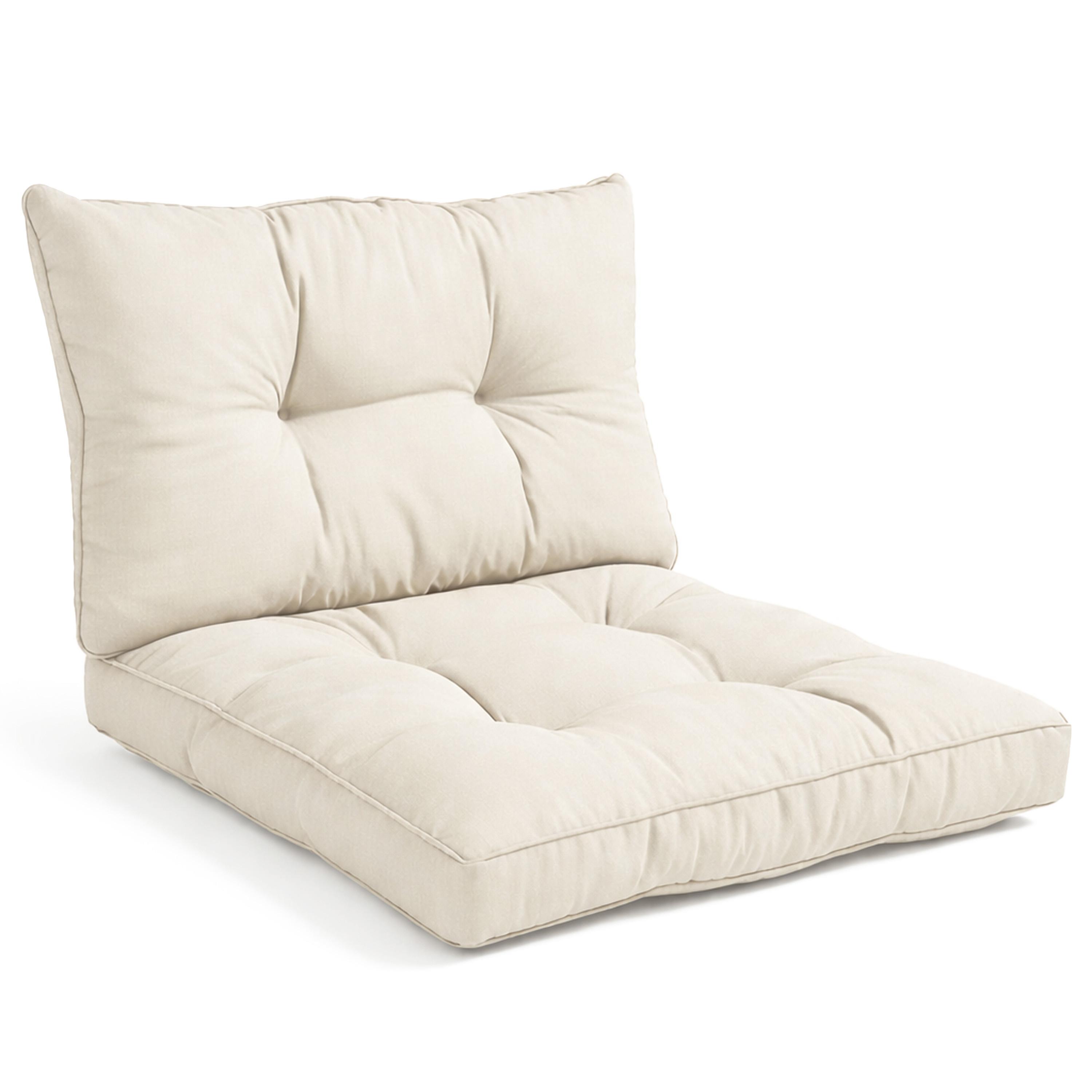 LOUNGEKISSEN Xluna Sitz 70x70x10cm mit Rücken 70x40x12cm Natur (2tlg) - Naturfarben, Textil (70/70cm) - Beautissu 