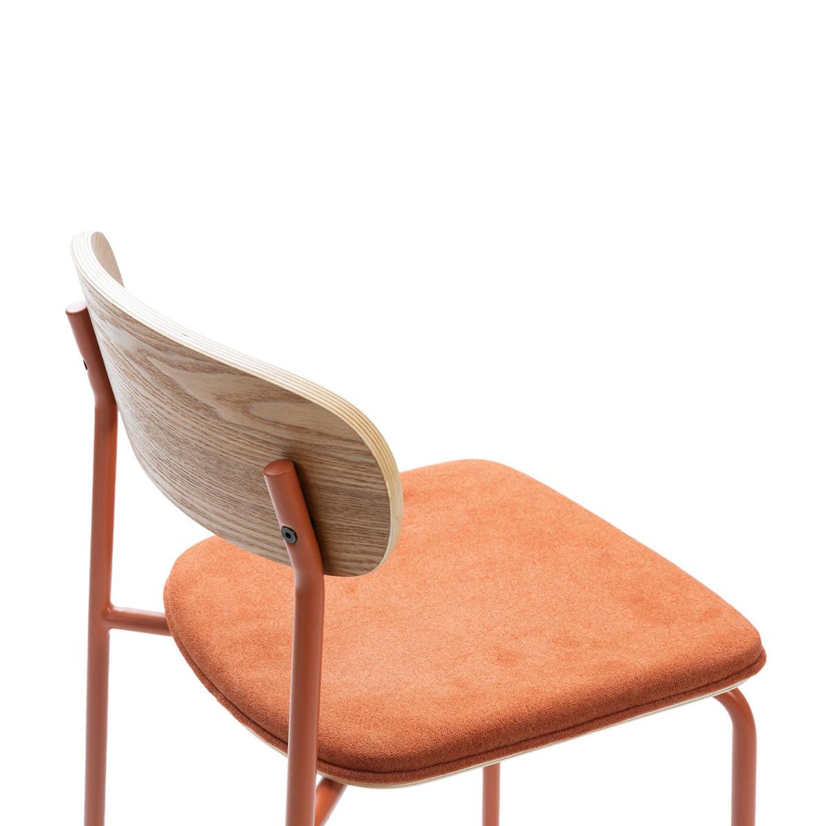 BARHOCKER (Set aus 2) aus Stoff mit schwarzen Metallbeinen - adriana 42/48/66 cm - Orange, Textil (48/66/42cm) - Drawer