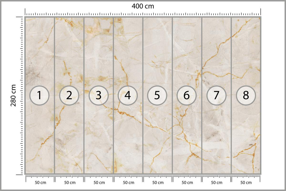 FOTOTAPETE für Schlafzimmer Beiger Marmor Abstraktion 400x280 - Gelb/Beige, Papier (400/280cm) - Muralo