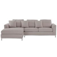 4-SITZER-ECKSOFA Polyester Beige linksseitig Oslo - Beige, Textil (270/151cm) - Beliani