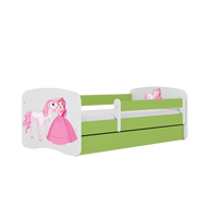 KINDERBETT Prinzessin Pferd mit Schublade 180/80 90/61/184 - Grün, Holzwerkstoff (80/180cm) - RAUMHIRSCH FURNITURE