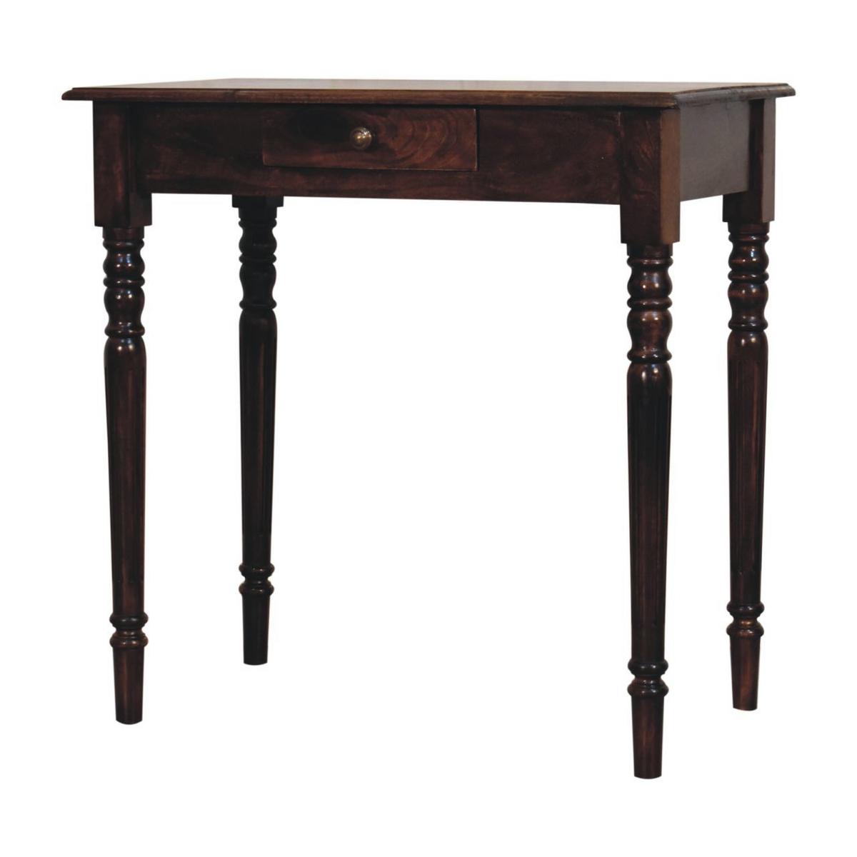 SCHREIBTISCH mit California-Walnuss-Finish, 1 Schublade, 4 nordische Beine. - Dunkelbraun, Holz (80/45/78cm) - Artisan Furniture