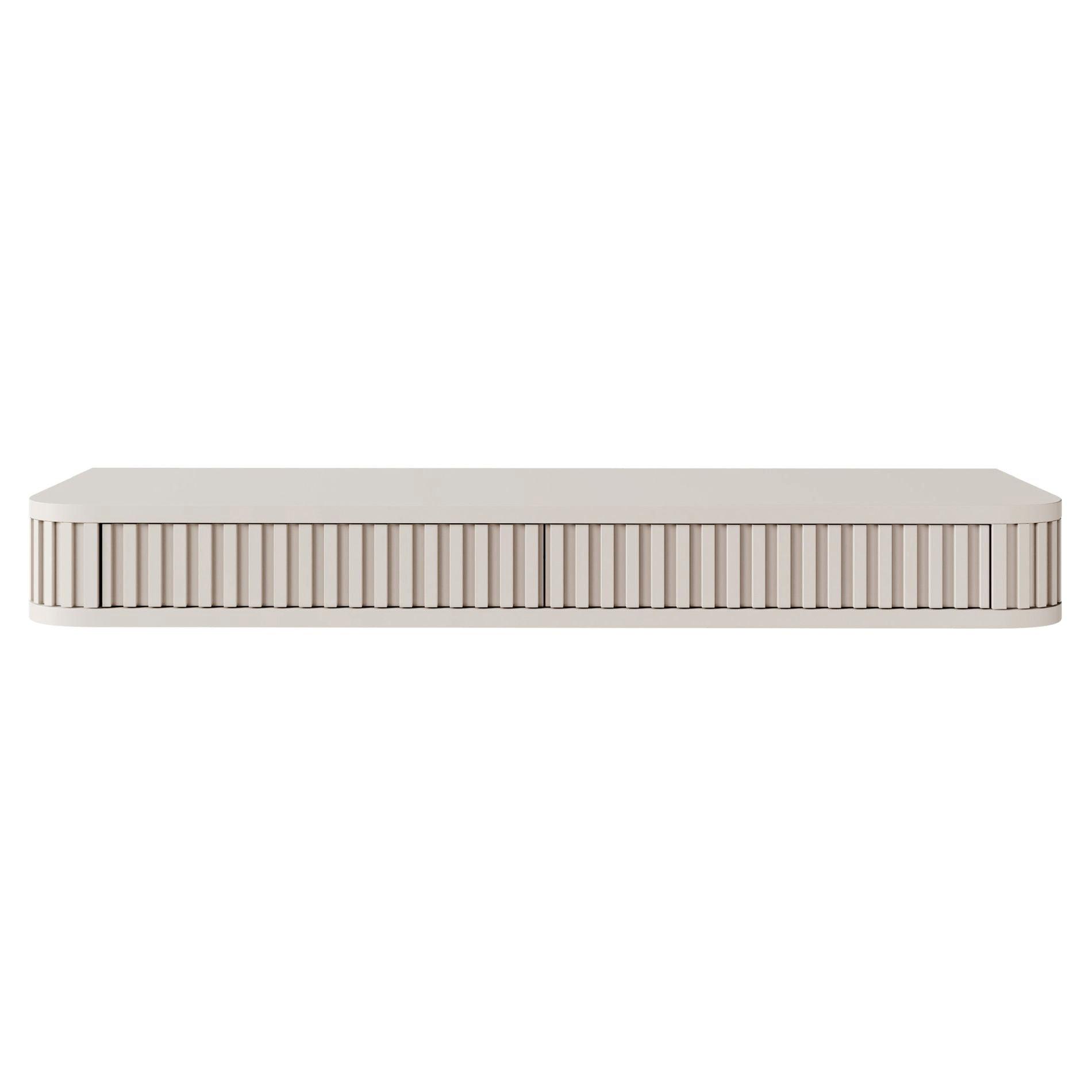 SCHMINKTISCH Ovarlo Greige mit 2 Schubladen 113 cm - Taupe, Holzwerkstoff (113.2/13/38cm) - Selsey