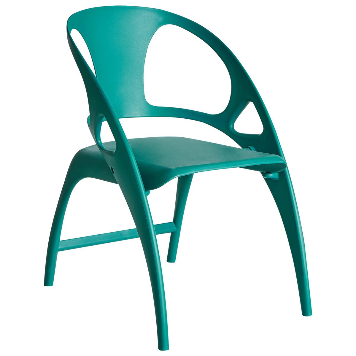 GARTENSTUHL 4er-Set Blaugrün Nemi - Grün, Kunststoff (59/80/53cm) - Beliani