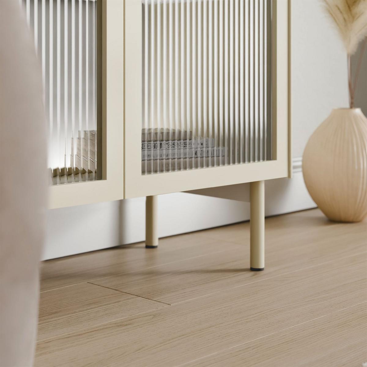 VITRINE LINEA mit LED-Beleuchtung Kaschmir - Kaschmir, Holzwerkstoff (82/195/39cm) - Lookway
