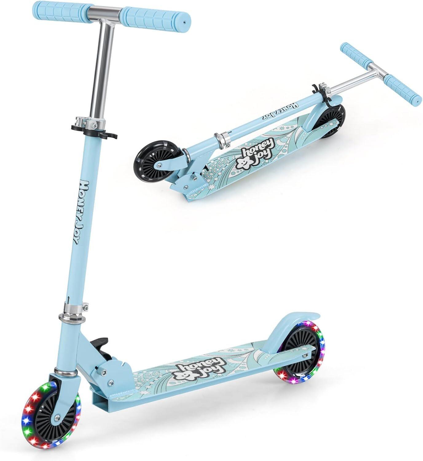 SCOOTER 80cm Hellblau - Hellblau, Metall (66/80/33cm) - COSTWAY