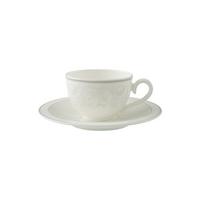 KAFFEETASSE MIT UNTERTASSE Gray Pearl weiß 120 ml - Weiß, Keramik (0.12L) - Villeroy & Boch