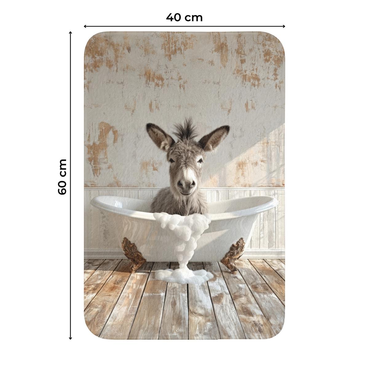 WC-VORLEGER Esel - Tiere - Badewanne - Schaumstoff WC Teppich 40x60 cm - Creme, Textil (40/1cm) - OnlyWow