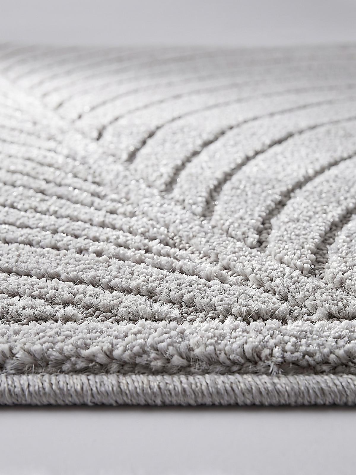 TEPPICH Outdoor, Fußbodenheizung-geeignet, mit Blattmotiv, aus Polypropylen, ENGADIN in Silbergrau, 120 x 170 cm - Grau, Textil (120/170cm) - KADIMA DESIGN