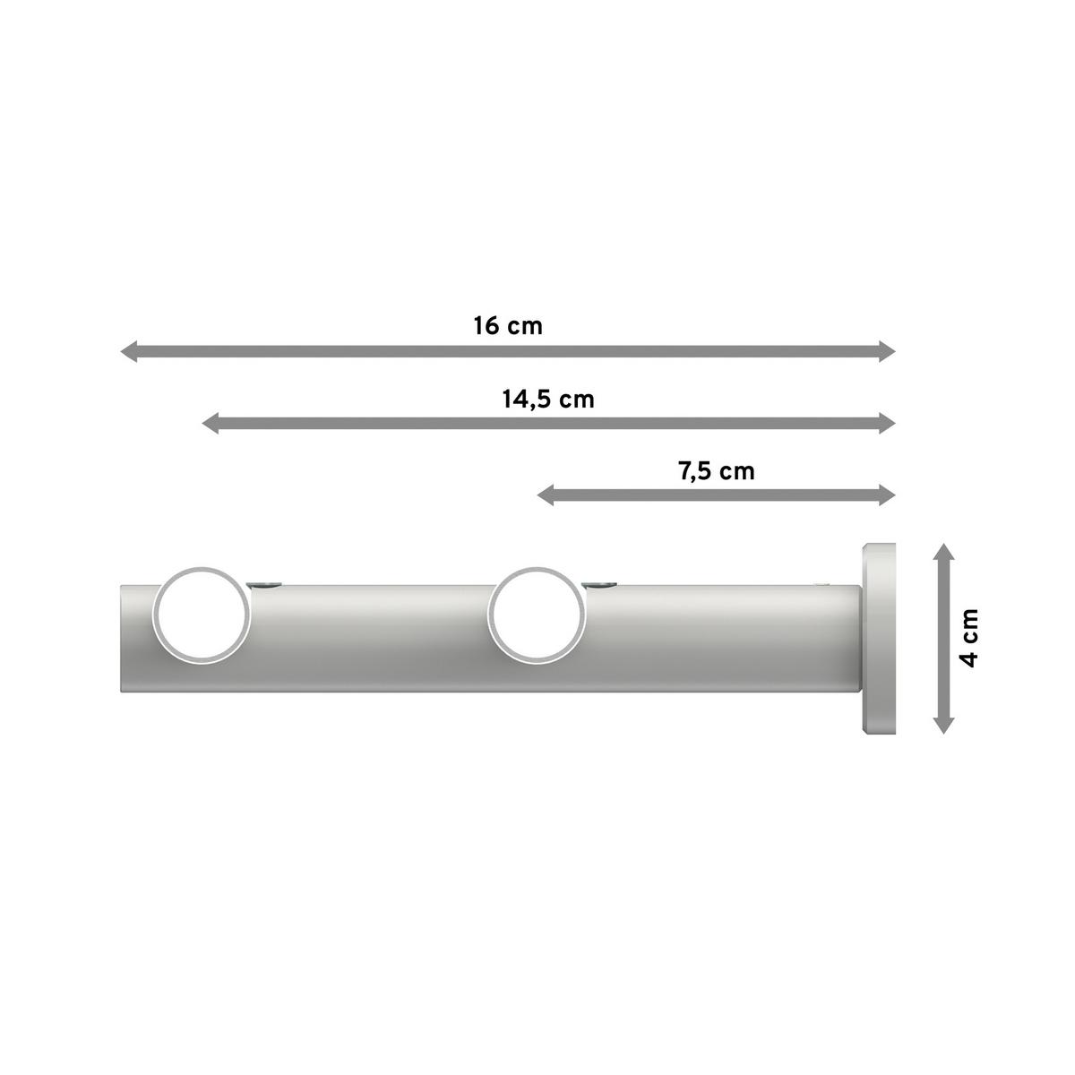 GARDINENSTANGE Platon Tanara 100 cm, 2-läufig, 20 mm Ø Weiß - Chromfarben/Weiß, Metall (100cm) - INTERDECO