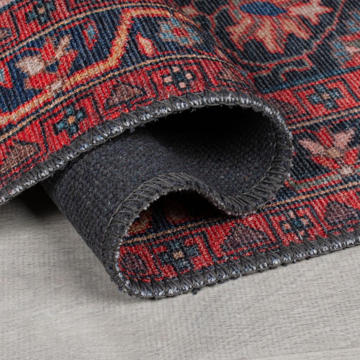 TEPPICH Waschbar HURST, orientalisch mit Medaillon, Rot, 60 x 230 cm - Rot, Textil (230/60cm) - KADIMA DESIGN